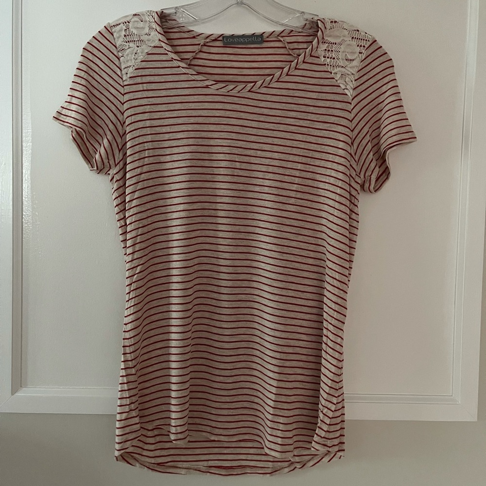 Loveappella red striped tee